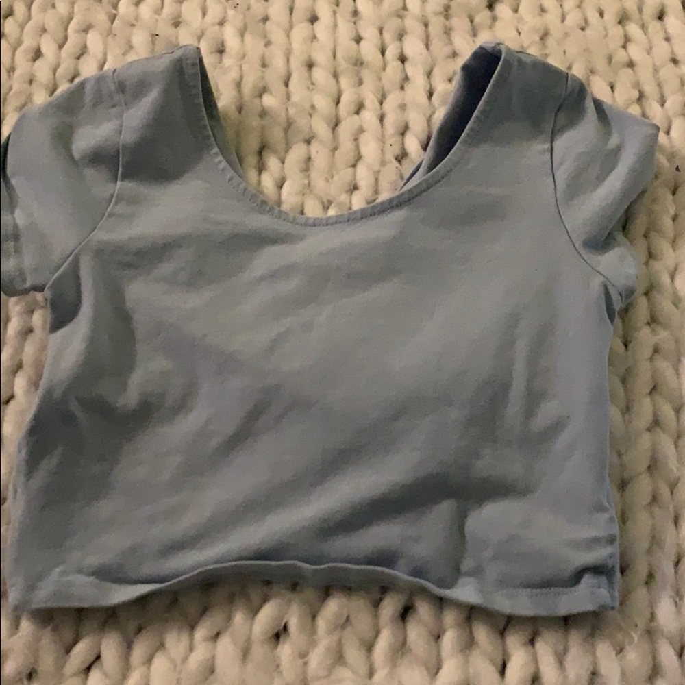 Blue crossed back crop top